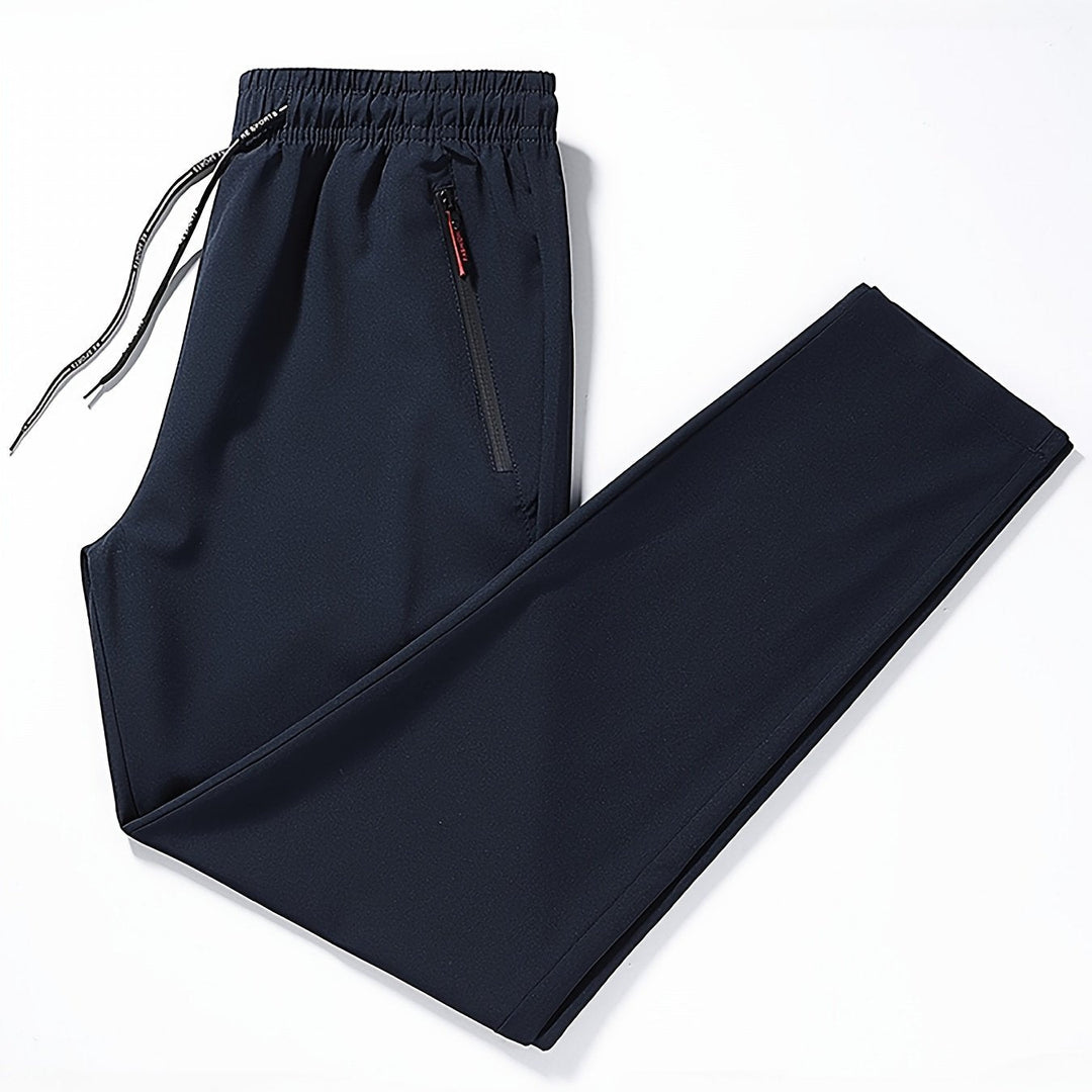 Solid Jogging Pants with Zipper Details - Milan