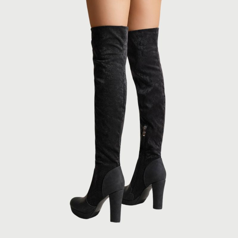 Overknee Laarzen met Blokhak - Isabella