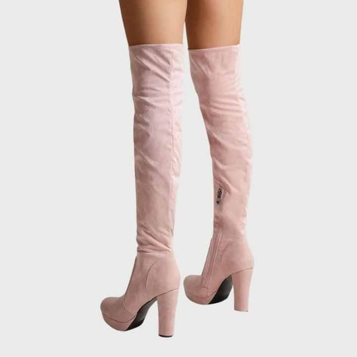 Overknee Laarzen met Blokhak - Isabella