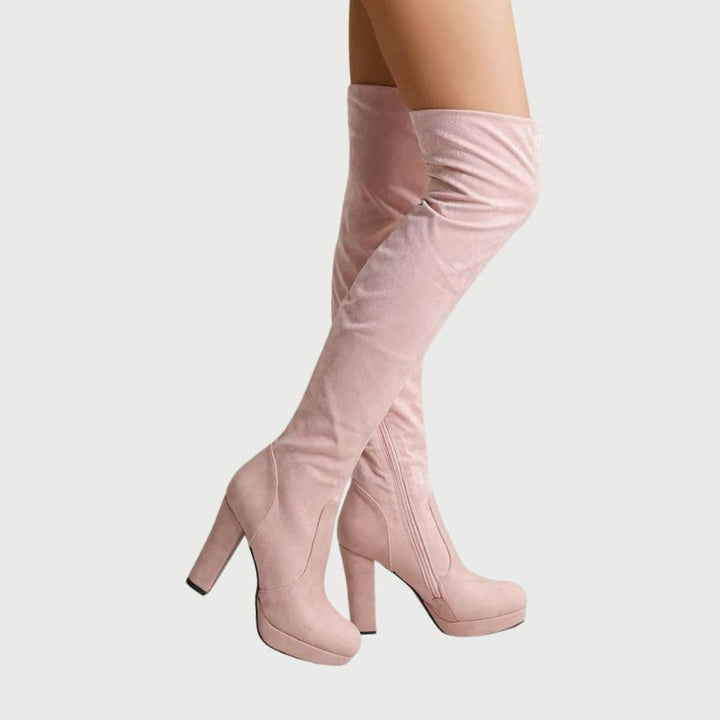 Overknee Laarzen met Blokhak - Isabella