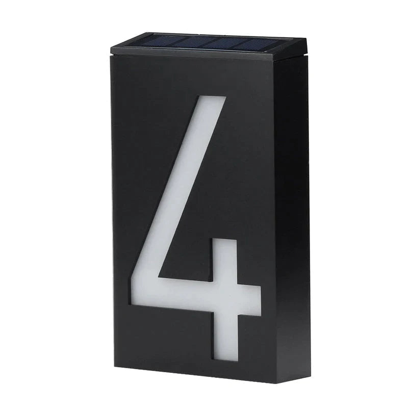 Illuminated House Number Powered by Solar Energy - SolarSign