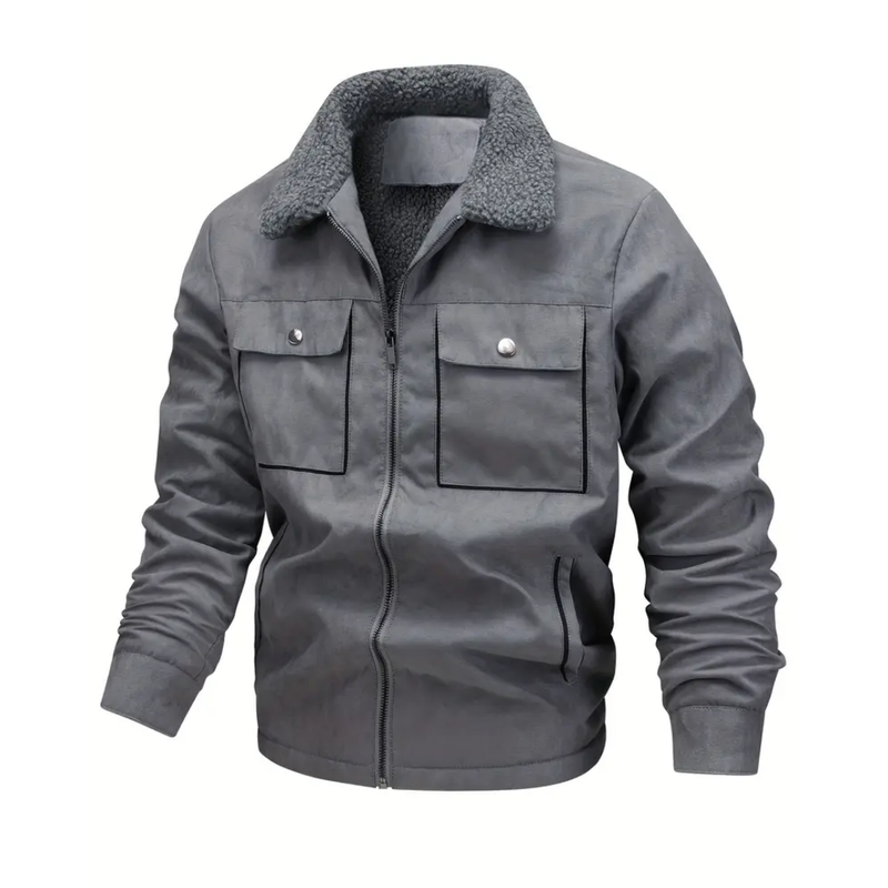 Heren Outdoorjack gevoerd met teddyfleece & reverskraag – Corvin