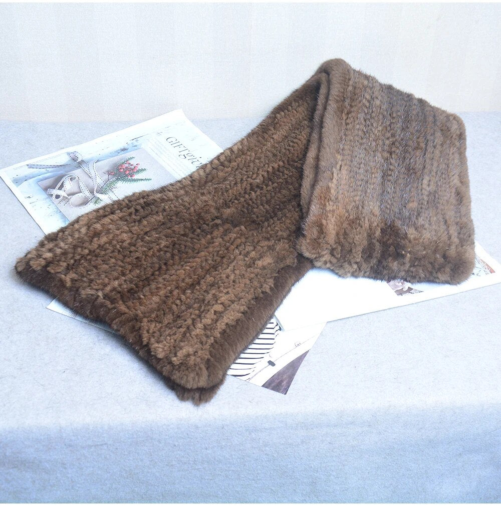 Sammy Jackson™ Knitted Scarf | Warm and stylish mink fur scarf
