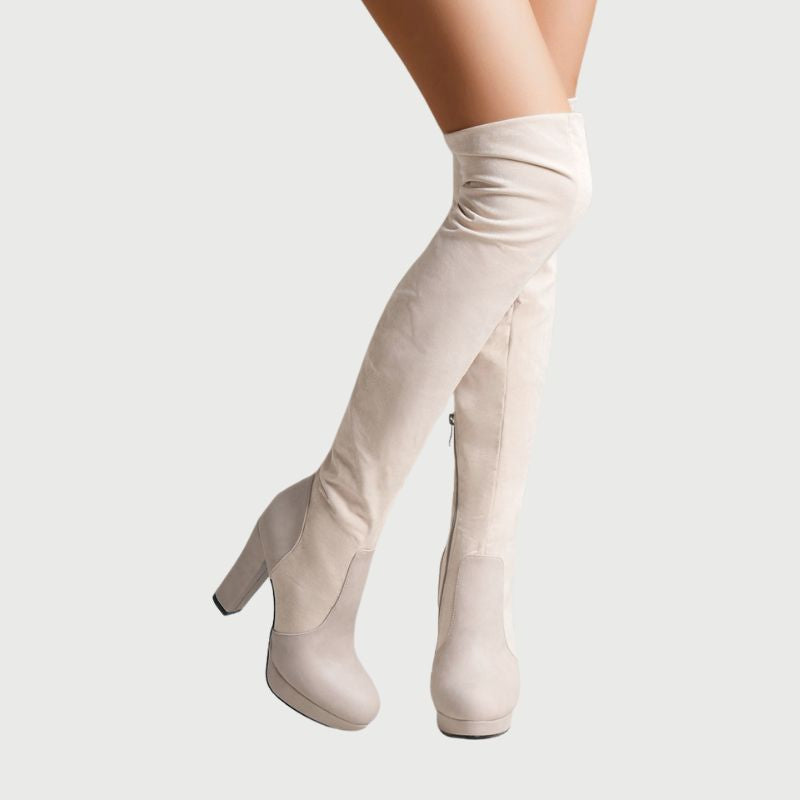 Overknee Laarzen met Blokhak - Isabella