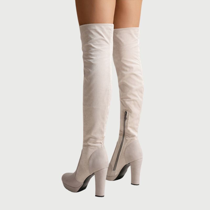 Overknee Laarzen met Blokhak - Isabella