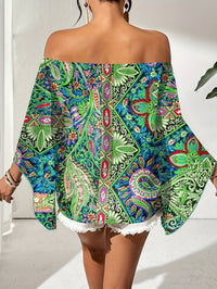 Off-Shoulder Blouse with Geometric Print – Noémie