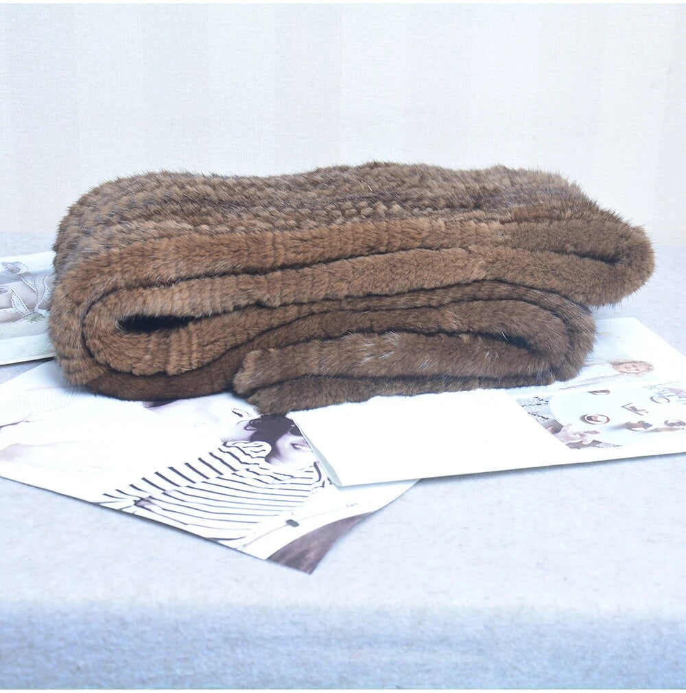 Sammy Jackson™ Knitted Scarf | Warm and stylish mink fur scarf