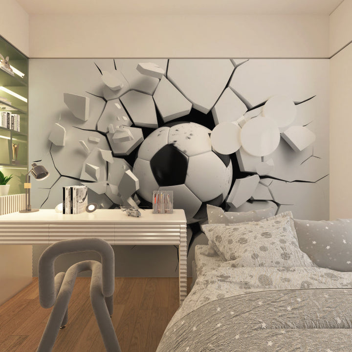 3D Effect Football Wallpaper - KicksMural