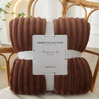 Wide Striped Flannel Fleece Blanket - CozyStripe