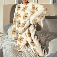Velvety Soft Pajama Set with Bear Print – Mila