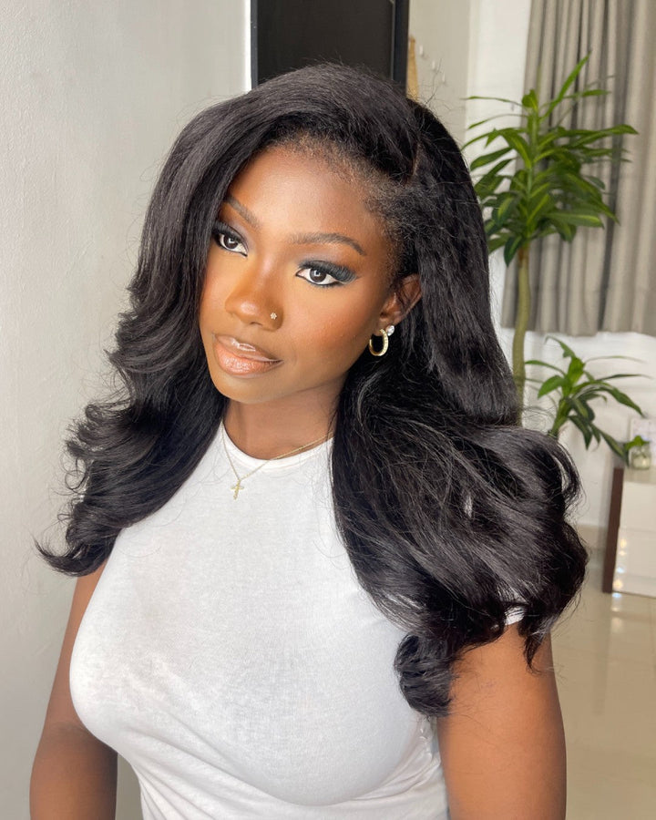 Black HD Lace Wig with Body Wave & Curly Edges – Amara
