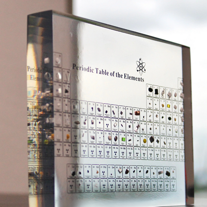 Illuminated Periodic Table with Real Elements - Elementa