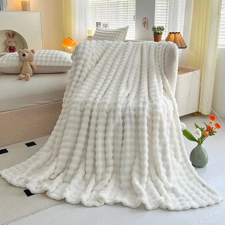 Luxe Bubbeltextuur Fleece Deken - BubbleNest