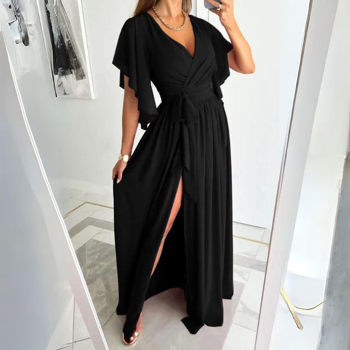 V-Neck Summer Dress with Bell Sleeves – Sofia
