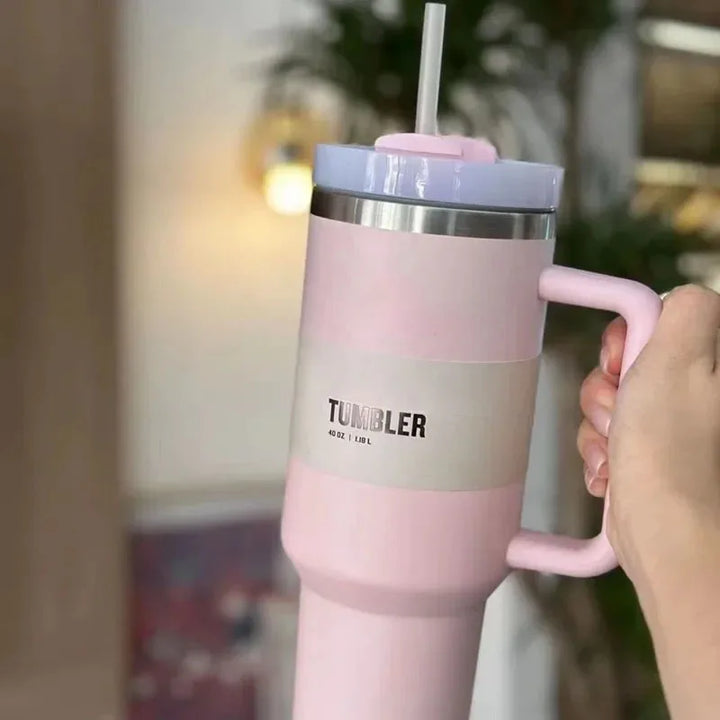 Vacuüm Geïsoleerde Beker met Deksel en Rietje - ThermoTumbler