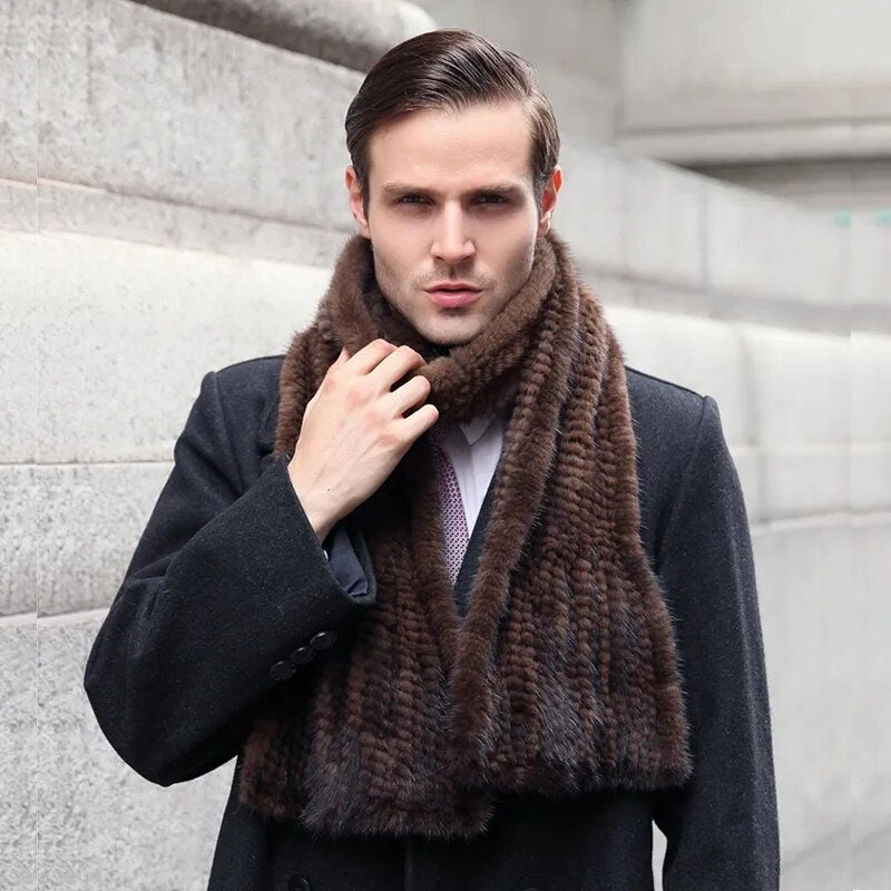 Sammy Jackson™ Knitted Scarf | Warm and stylish mink fur scarf