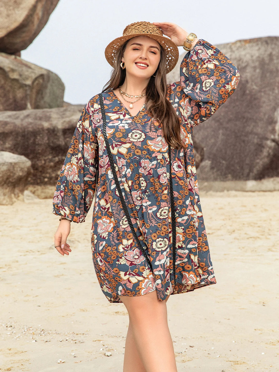 Sammy Jackson™ Jennifer Plus-Size Zomerjurk | Rustiek & Casual