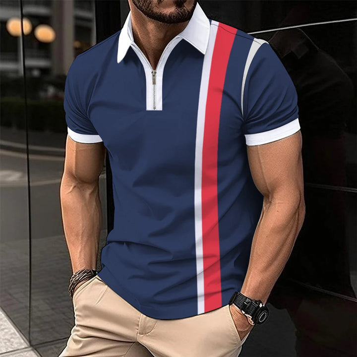 Sammy Jackson™ Boris Polo w Dużym Rozmiarze | W Paski i Stylowy