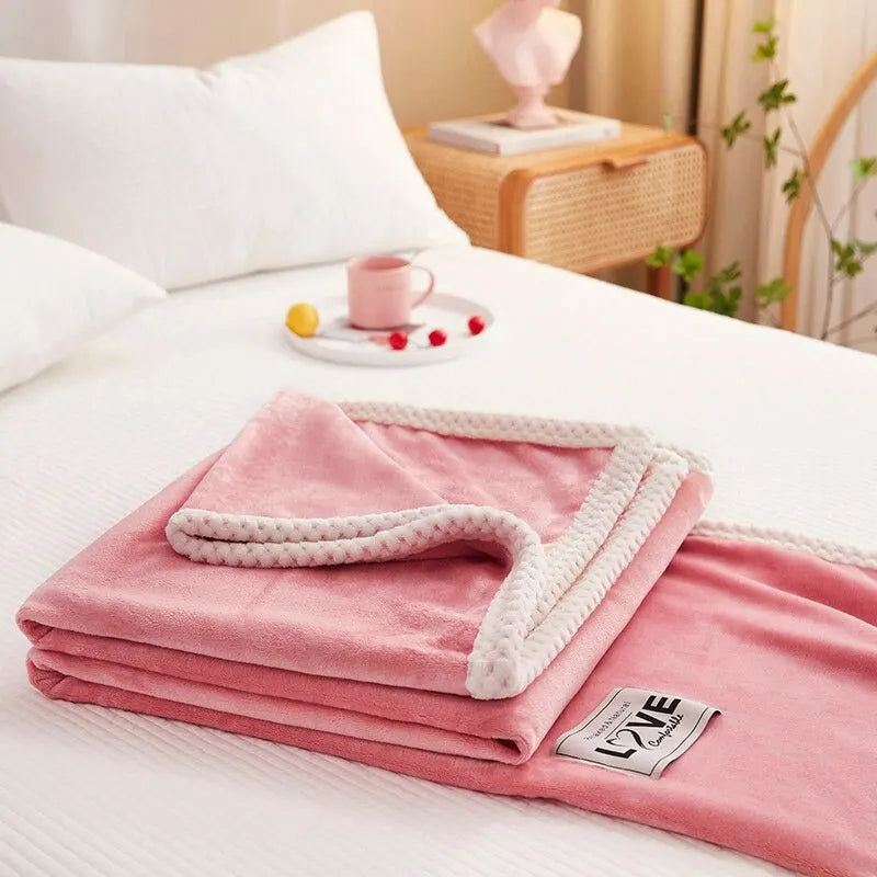 Pink Flannel Fleece Blanket - BlushCozy