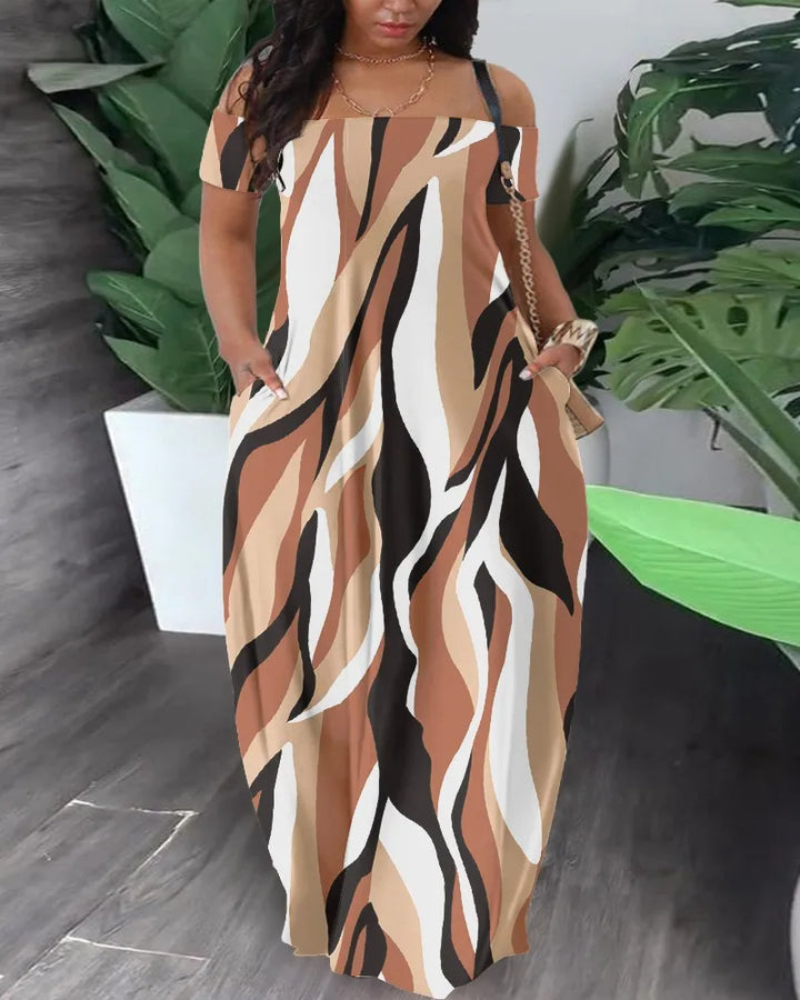 Sammy Jackson™ Tasha Plus-Size Safari Jurk | Kleurrijk & Stijlvol