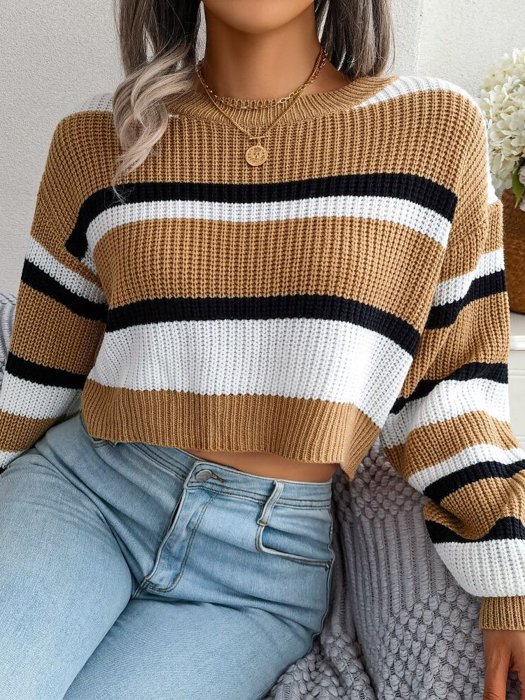 Pasekowany krótki sweter - Emory