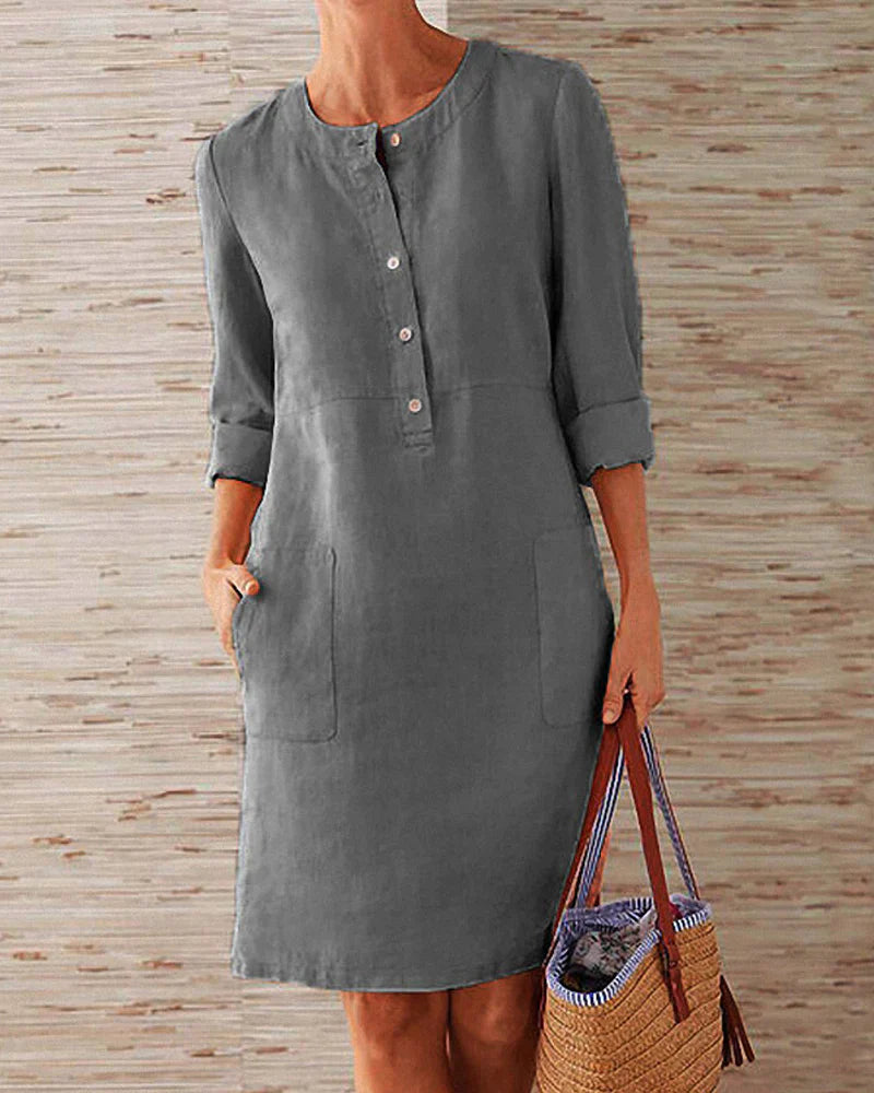 Trendy Summer Dress with Button Closure – Allegra