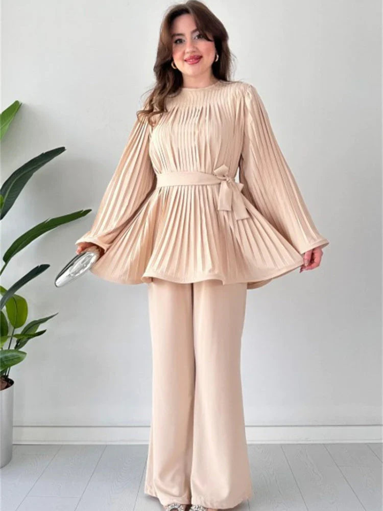 Dames Geplooide Kledingset – Selene