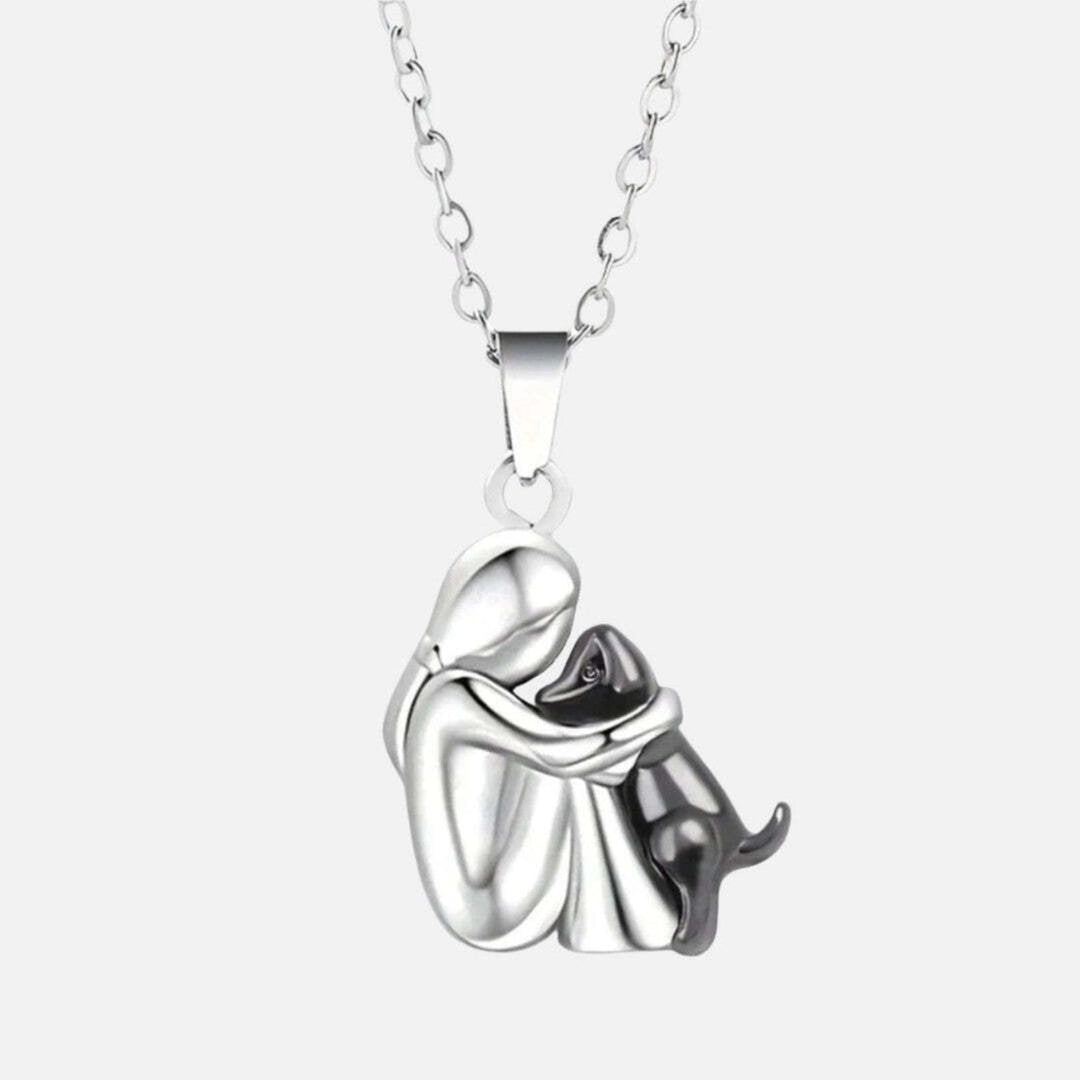 Forever in Your Heart Dog Hug Pendant Necklace 3