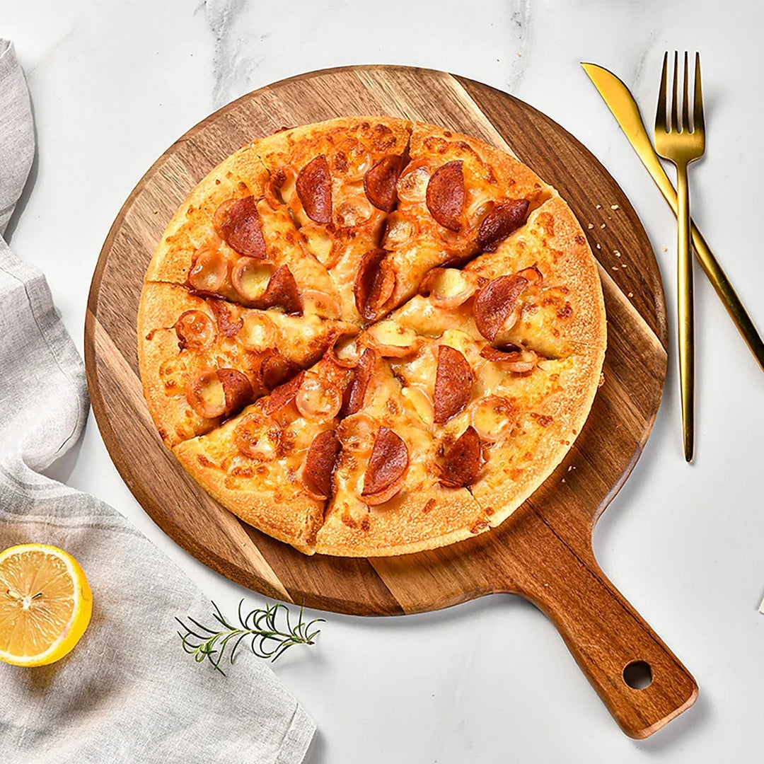 Round Acacia Wood Cutting and Serving Board - Sienna