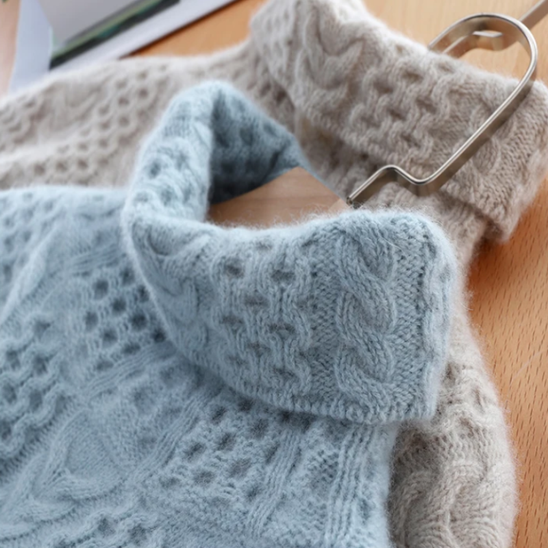 Luxe Kasjmier Coltrui met Geruit Patroon - Celeste