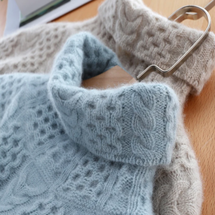 Luxe Kasjmier Coltrui met Geruit Patroon - Celeste