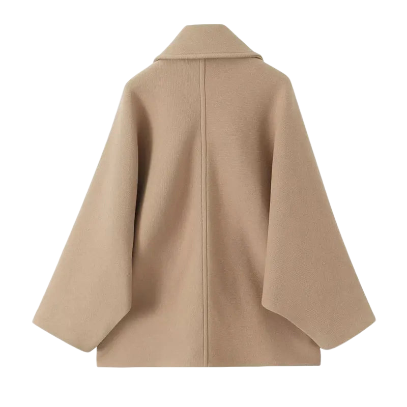 Women's mid-length coat in oversized look with button closure – Selina