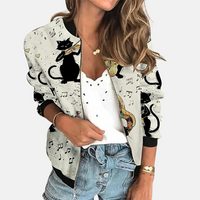 Women's Retro Bomber Jacket with Print - Zoë