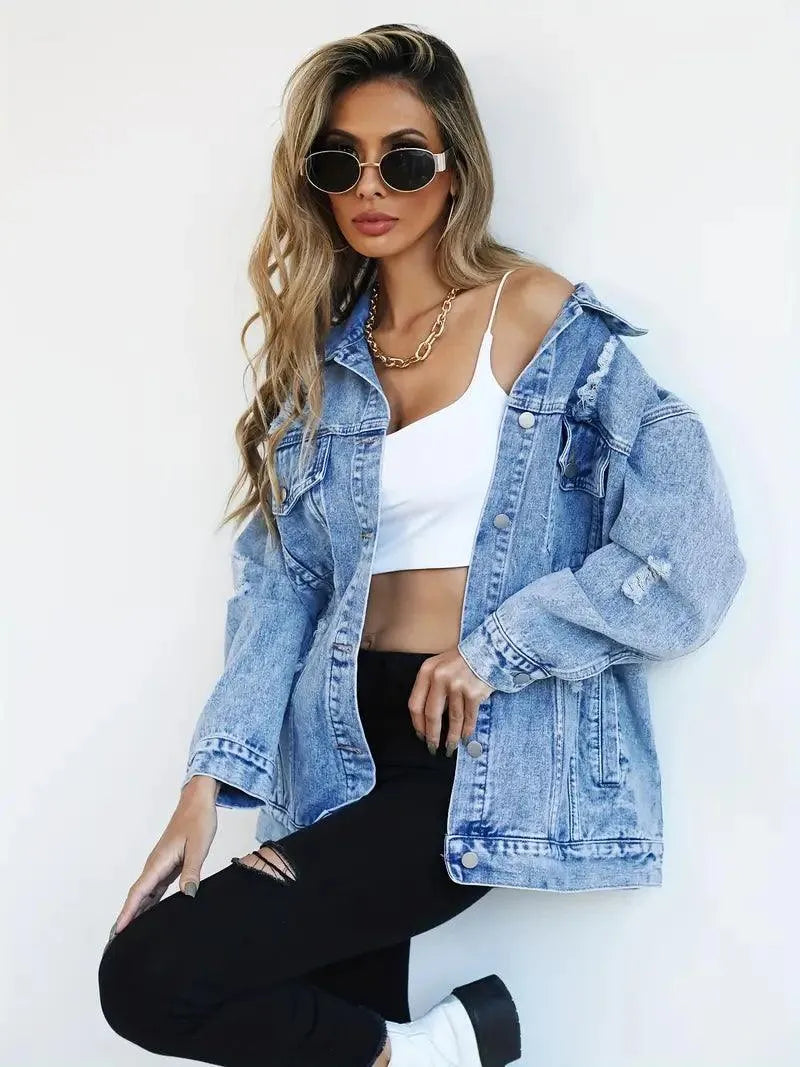 Waterproof & Lined Oversized Women's Denim Jacket – Talia