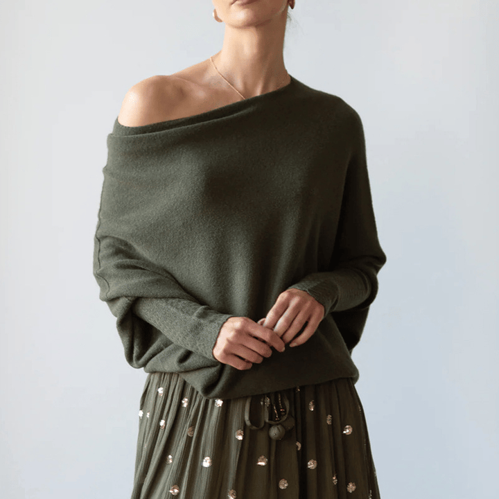 Trendy Off-Shoulder Sweater for Women - Livia