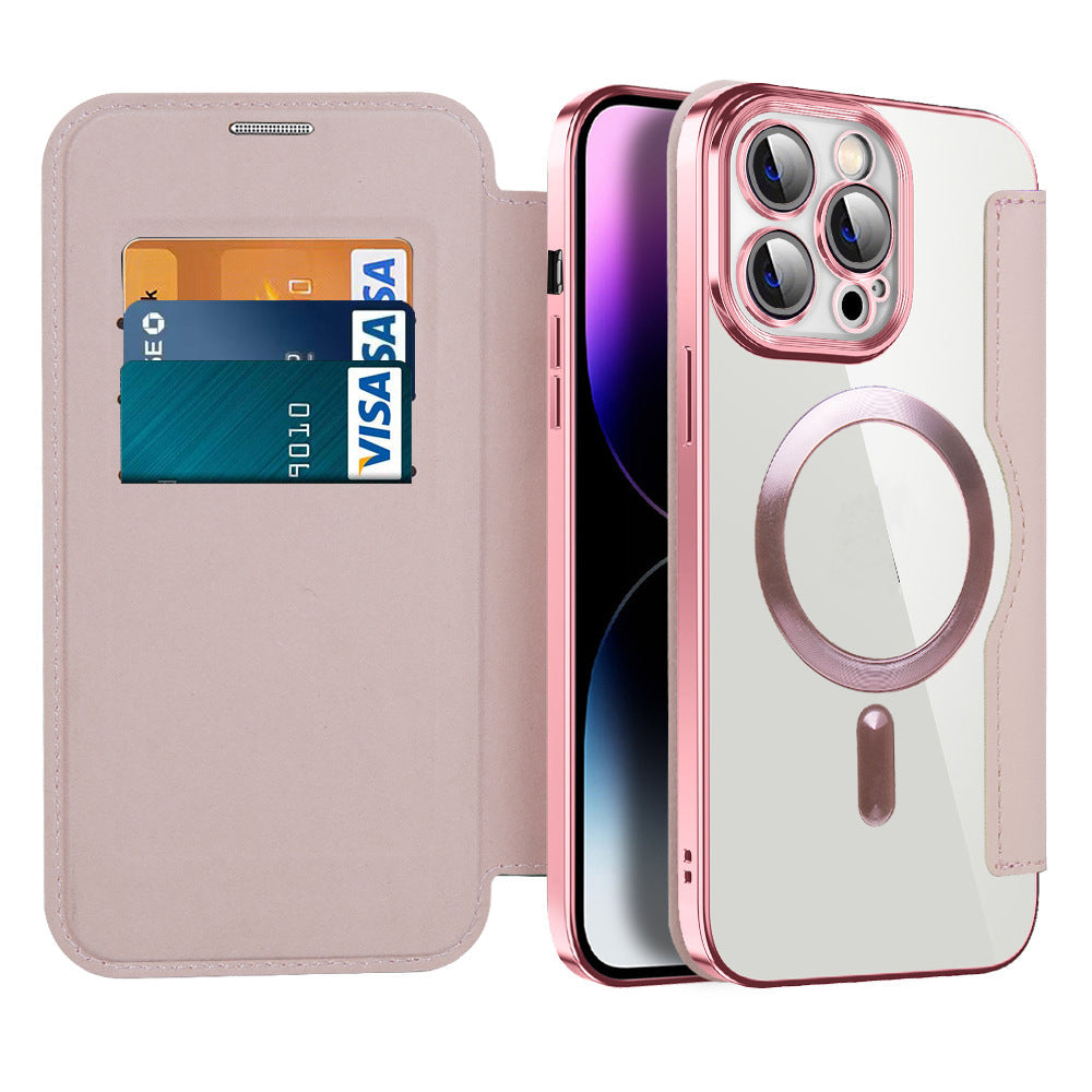 Funda abatible de cuero con adsorción magnética y protección RFID – Valtrix (1+1 GRATIS)