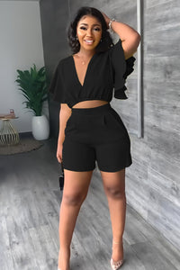 Trendy summer set with pleated design - Marlene