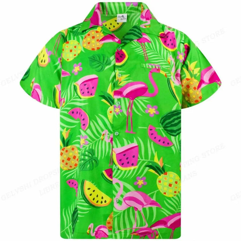 Tropical 3D Flamingo Shirt – Kai