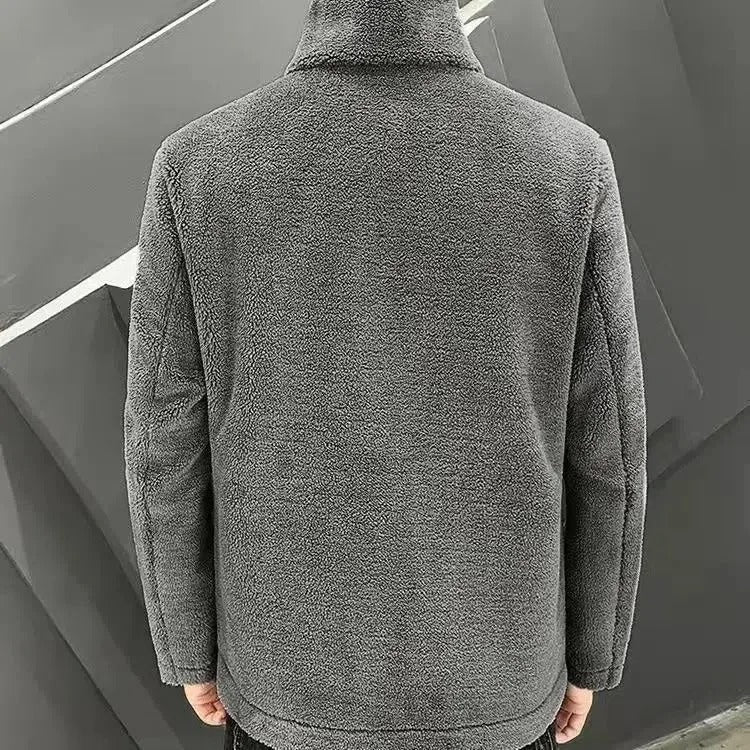 Padded Fleece Jacket with Stand-Up Collar - Arden