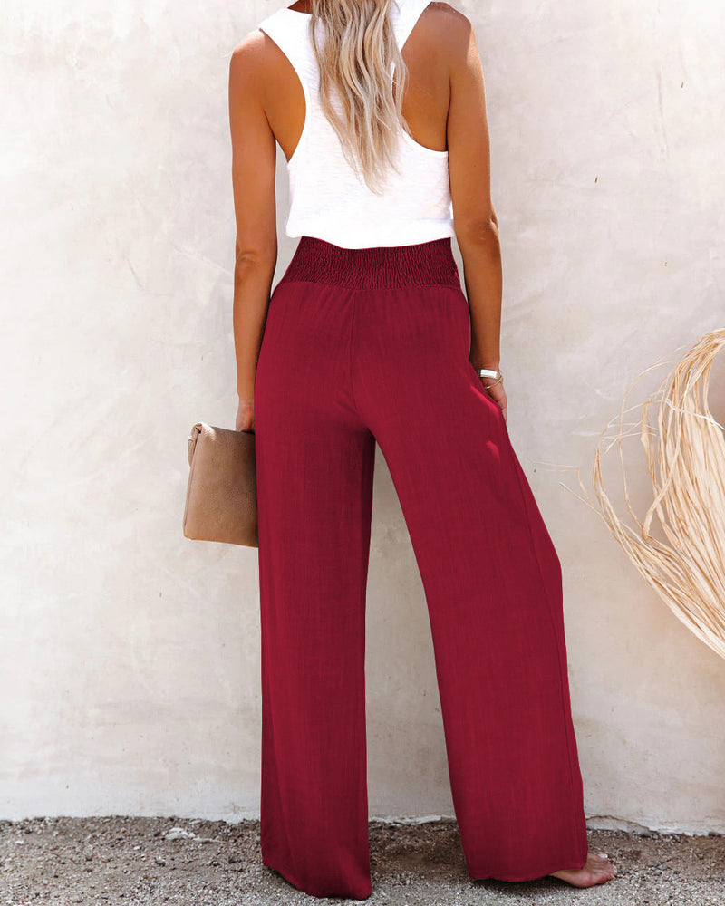 Linnen Damesbroek met Hoge Taille  – Sylvie