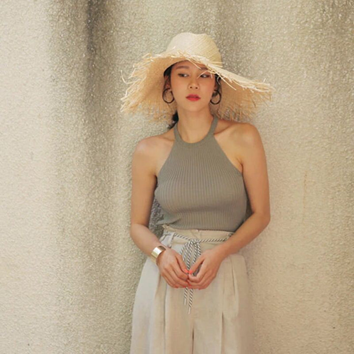 Wide brim lightweight straw hat summer sun protection – Beautiful