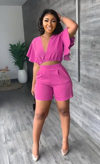 Trendy summer set with pleated design - Marlene