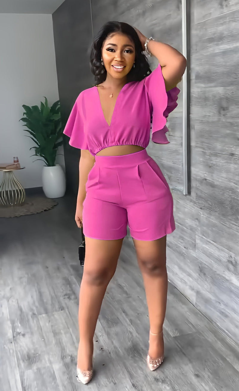 Trendy summer set with pleated design - Marlene