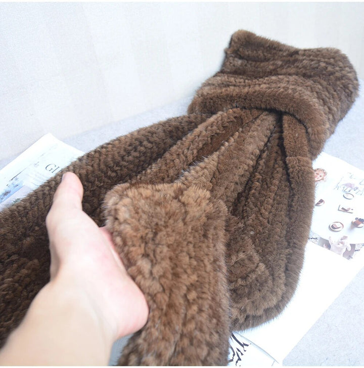 Sammy Jackson™ Knitted Scarf | Warm and stylish mink fur scarf
