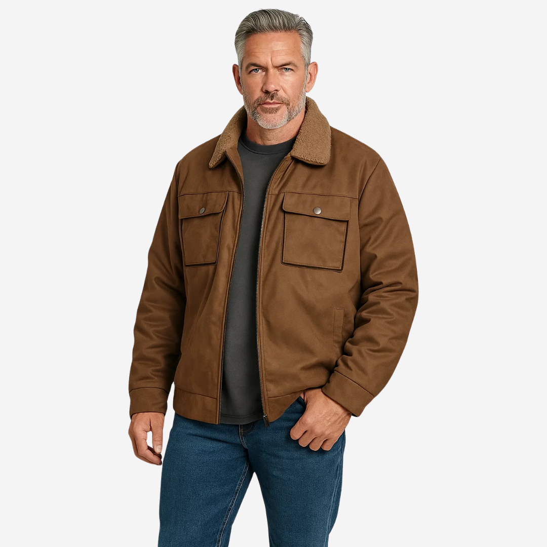 Heren Outdoorjack gevoerd met teddyfleece & reverskraag – Corvin