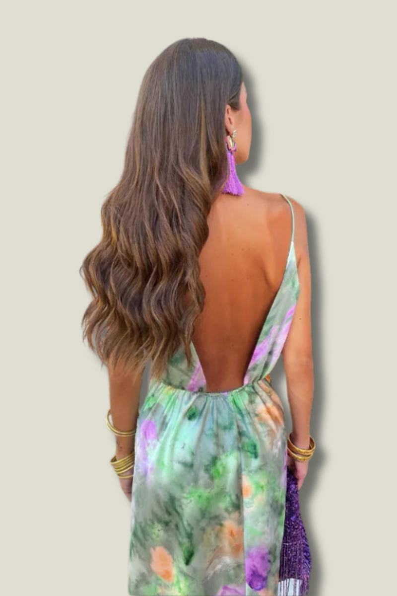 Corset Maxi Dress with Scarf - Seraphina