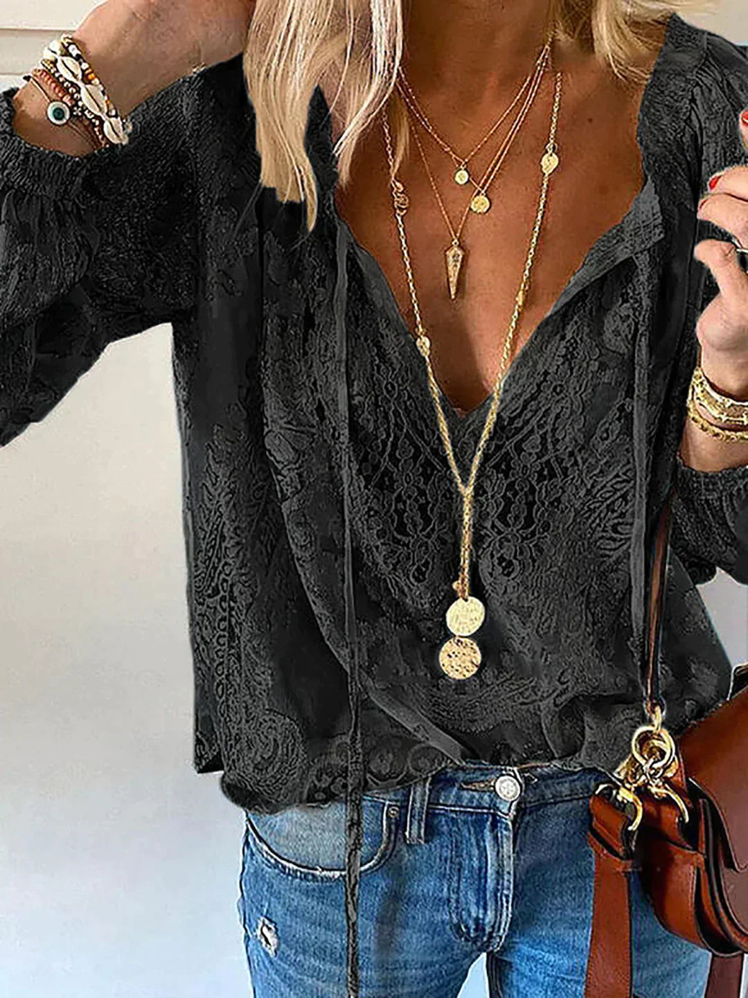 Exclusieve Damesblouse met Kant - Elodie