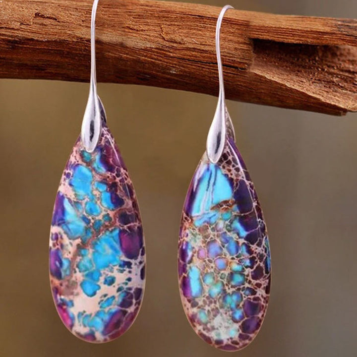 Drop-Shaped Imperial Stone Earrings - Amara