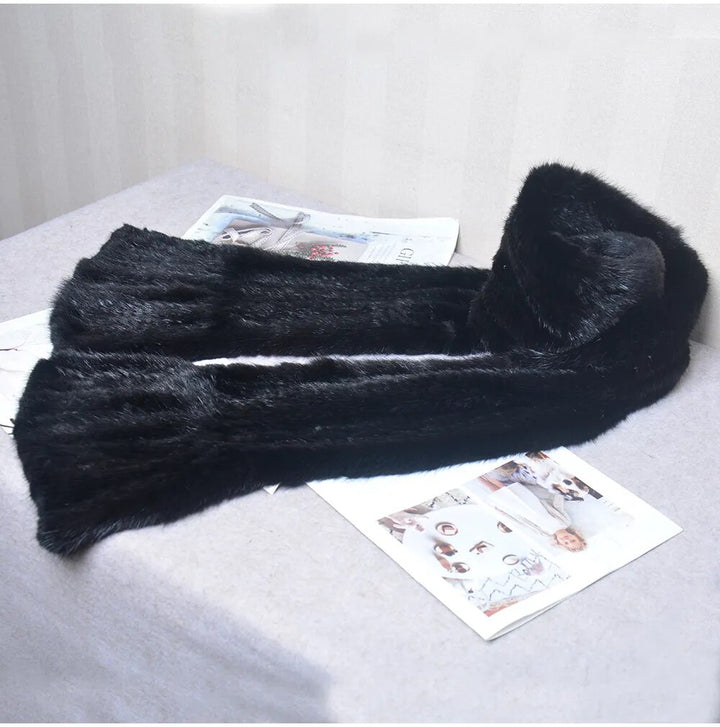 Sammy Jackson™ Knitted Scarf | Warm and stylish mink fur scarf
