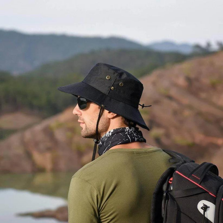 Wodoodporny outdoorowy kapelusz typu bucket z ochroną UV – ShieldFlex Pro
